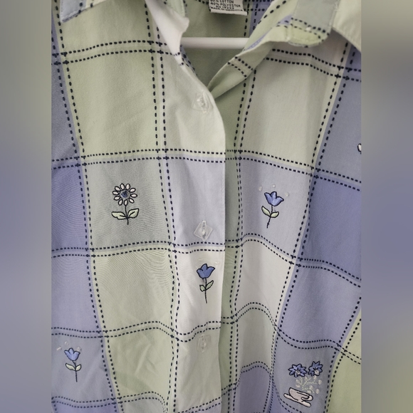 🎃 Vintage Alfred Dunner Patchwork Embroidered Grandma Cottagecore Button Up - Picture 7 of 9